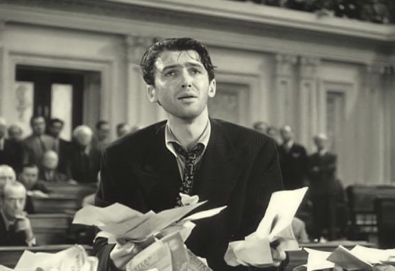 Claude Rains and Jimmy Stewart in Mr. Smith Goes to Washington